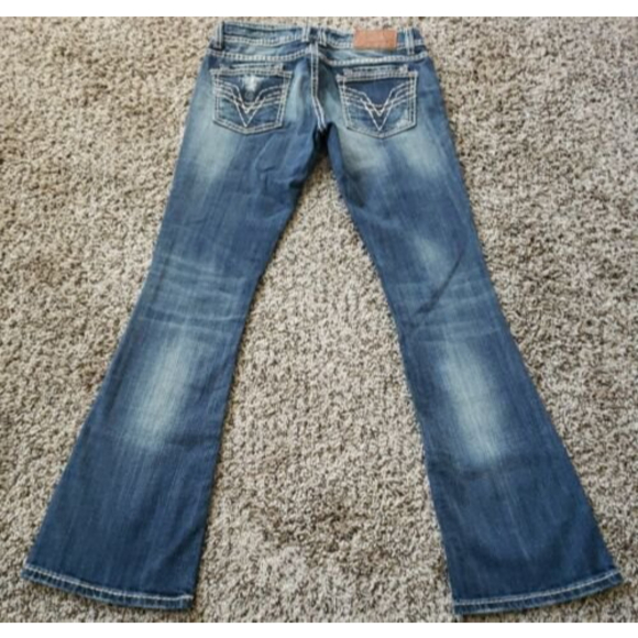 Vigoss Jeans The Dublin Boot 3/4 27x31 Low Rise Thick Stitch Distressed - Picture 2 of 12